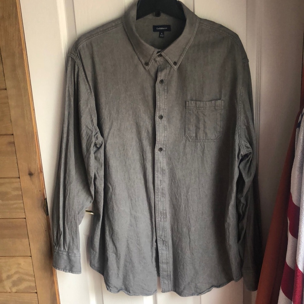 Long Sleeve Gray Men’s Button Down Shirt